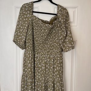 NWT Ann Taylor Green Floral Print Dress